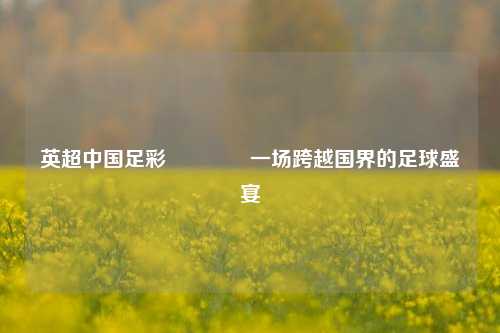 英超中国足彩👍一场跨越国界的足球盛宴