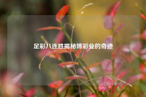 足彩八连胜揭秘博彩业的奇迹