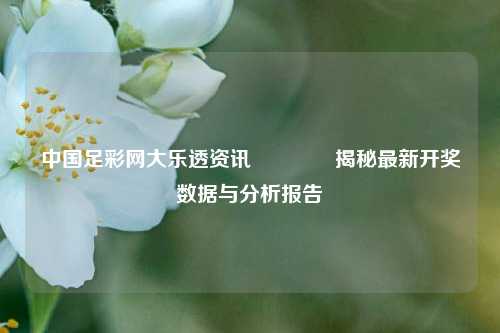 中国足彩网大乐透资讯🥇揭秘最新开奖数据与分析报告