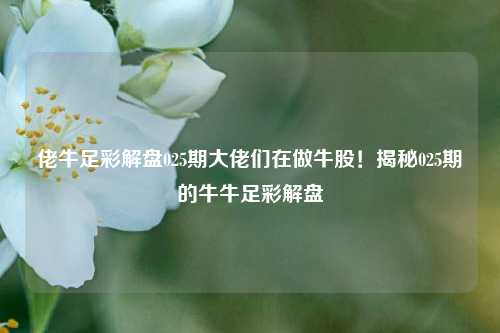 佬牛足彩解盘025期大佬们在做牛股！揭秘025期的牛牛足彩解盘