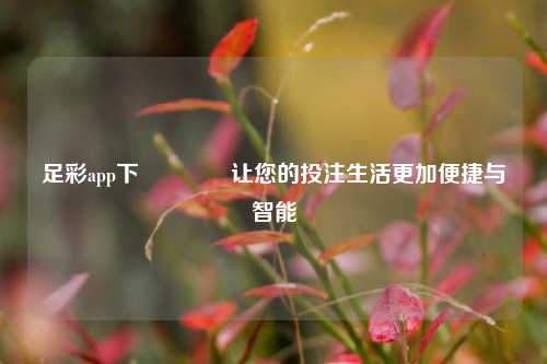 足彩app下🏆让您的投注生活更加便捷与智能
