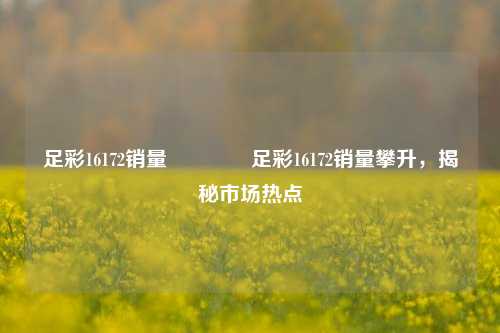 足彩16172销量🥇足彩16172销量攀升，揭秘市场热点