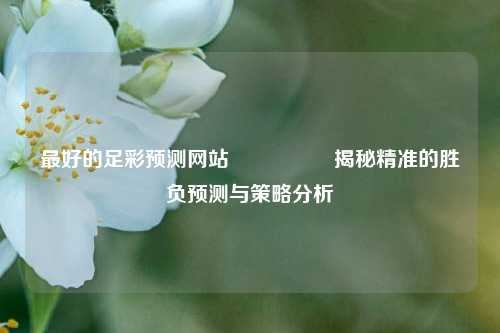 最好的足彩预测网站🎖️揭秘精准的胜负预测与策略分析