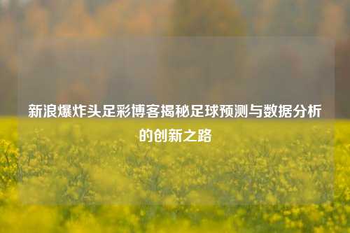 新浪爆炸头足彩博客揭秘足球预测与数据分析的创新之路