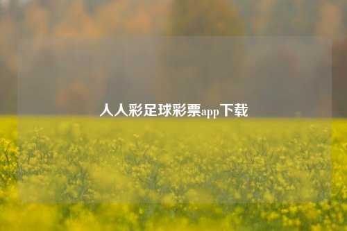 人人彩足球彩票app