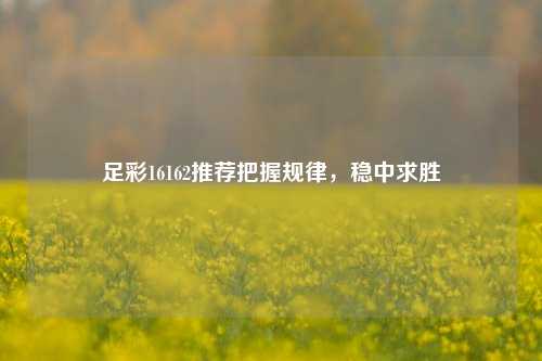足彩16162推荐把握规律，稳中求胜