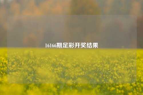 16166期足彩开奖结果