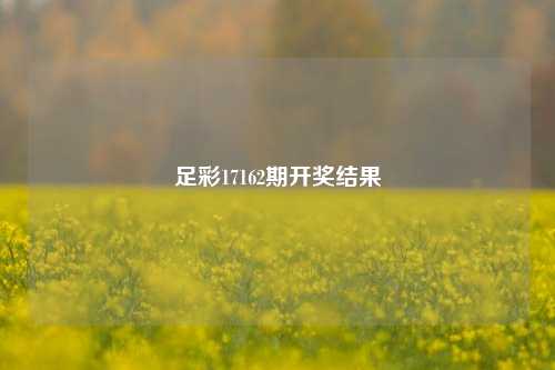 足彩17162期开奖结果
