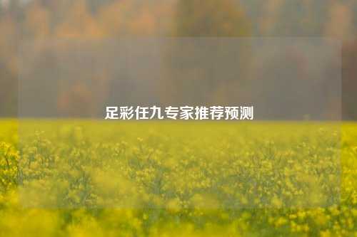 足彩任九专家推荐预测