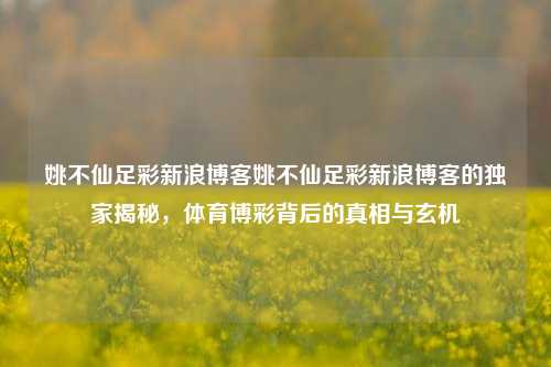 姚不仙足彩新浪博客姚不仙足彩新浪博客的独家揭秘，体育博彩背后的真相与玄机