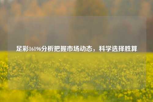 足彩16196分析把握市场动态，科学选择胜算