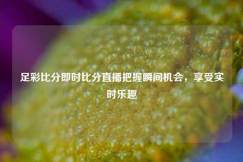 足彩比分即时比分直播把握瞬间机会，享受实时乐趣