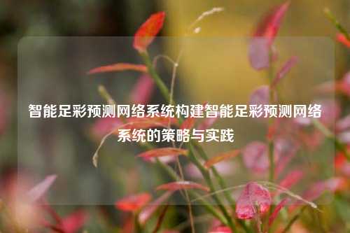 智能足彩预测网络系统构建智能足彩预测网络系统的策略与实践