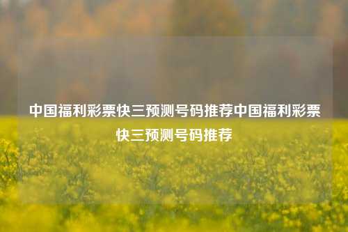 中国福利彩票快三预测号码推荐中国福利彩票快三预测号码推荐