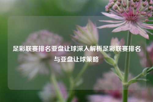 足彩联赛排名亚盘让球深入解析足彩联赛排名与亚盘让球策略