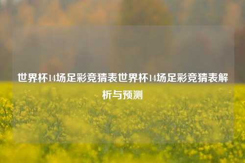 世界杯14场足彩竞猜表世界杯14场足彩竞猜表解析与预测