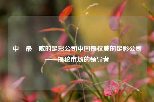 中國最權威的足彩公司中国最权威的足彩公司——揭秘市场的领导者