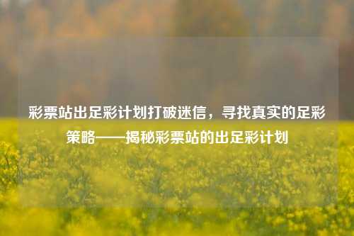 彩票站出足彩计划打破迷信，寻找真实的足彩策略——揭秘彩票站的出足彩计划